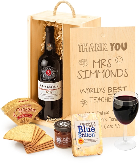Gifts For Teachers Port & Stilton Classic Gift Box With Engraved Personalised Lid